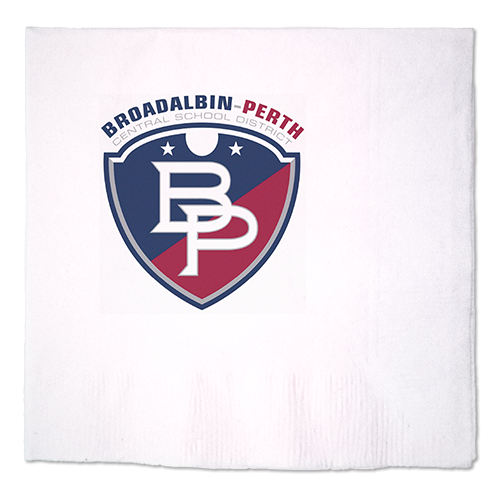 B13SD - Digital Printed White 3-Ply Beverage Napkins, Coin edge Embossed