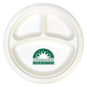 10” 3-Compartment Compostable Plate