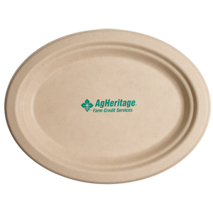 10” Kraft Oval Compostable Paper Plate