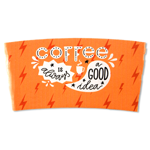 Digital Printed White Coffee Cup Sleeves