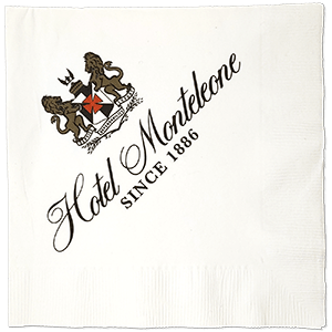 Digital Printed White 3-Ply Luncheon Napkins Coin edge Embossed