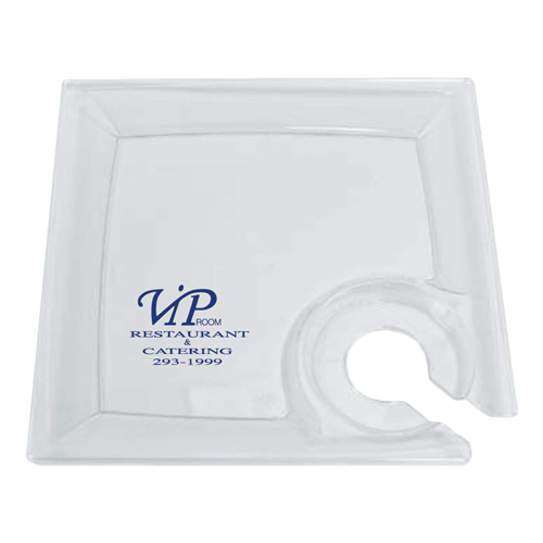 MSCTL - 8.25"Clear Plastic SQUARE Cocktail Plate